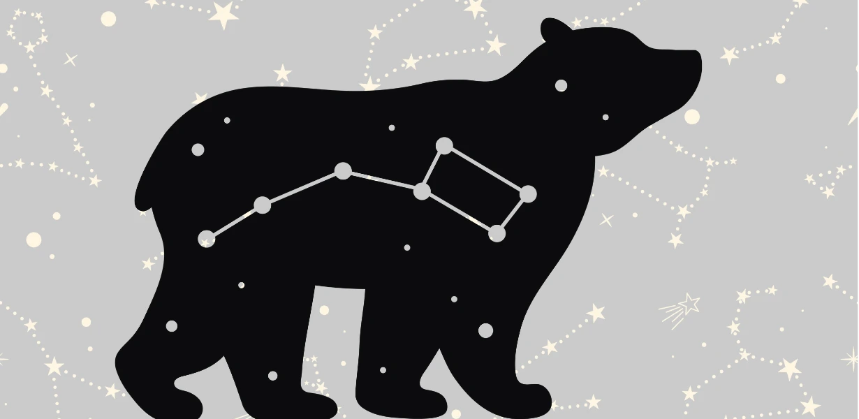 Constelação da Ursa Maior: Formando a Figura de um Urso no Céu Noturno"