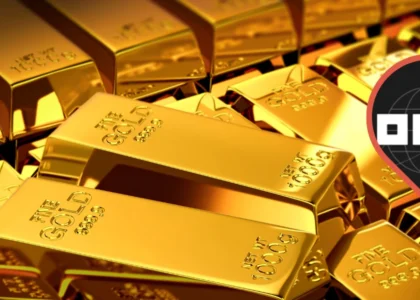 Barras de ouro físico representando ativos reais tokenizados pela OKX