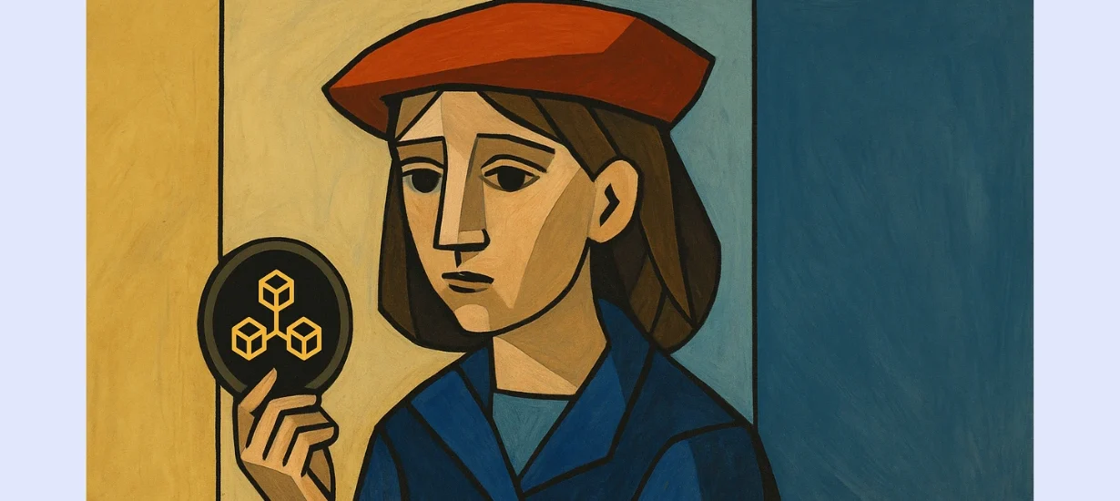 A obra de Pablo Picasso que foi tokenizada e ficou famosa por isso é "Fillette au béret" (Menina com Boina), pintada em 1964."Obra de arte de Pablo Picasso tokenizada via blockchain – representação visual do cubismo moderno em NFT, unindo arte clássica e tecnologia Web3."
