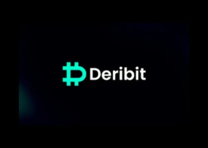 Logo da Deribit, maior exchange global de opções cripto para Bitcoin e Ethereum