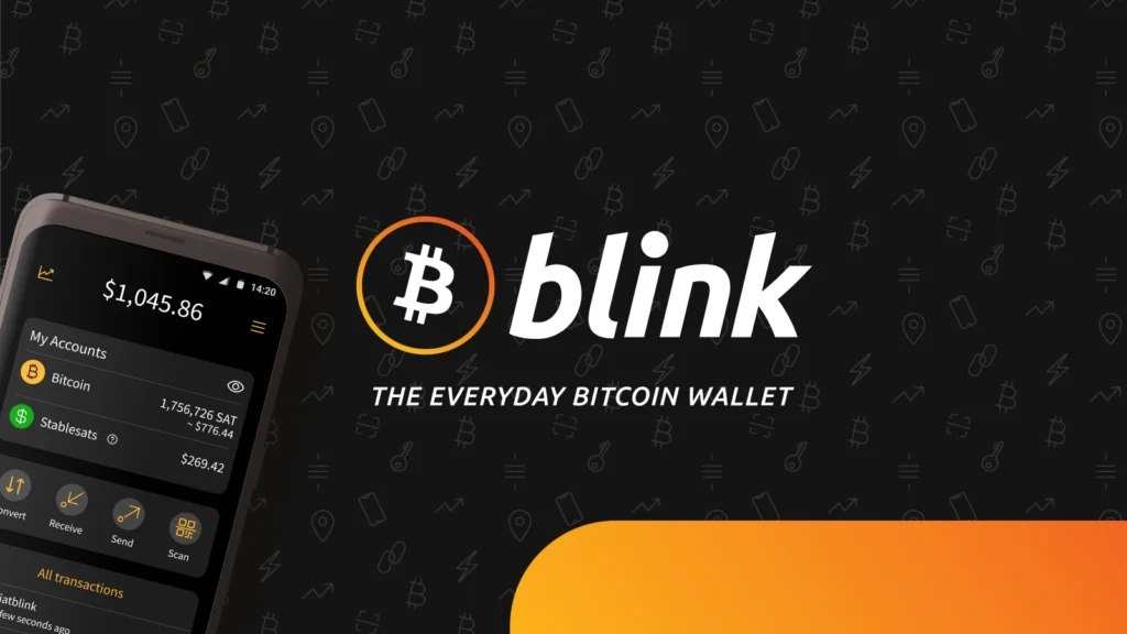 Interface da Blink Wallet, carteira Bitcoin com suporte à Lightning Network