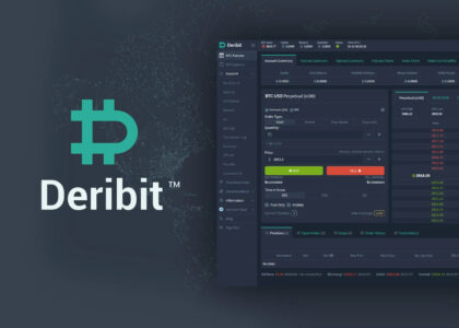 Interface da plataforma Deribit exibindo operações com opções de Bitcoin