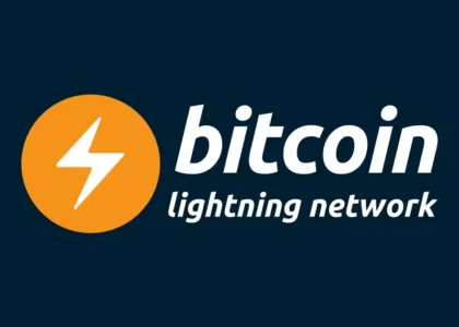 Logotipo da Lightning Network, camada de pagamento rápida do Bitcoin