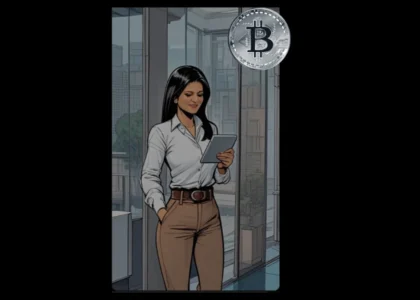 Dama investindo em Bitcoin com confiança