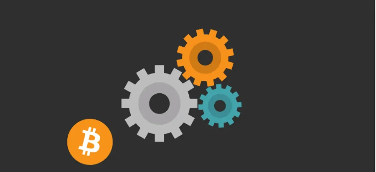 Ilustração de engrenagens representando o funcionamento da estratégia Wheel com Bitcoin