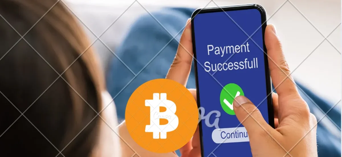 Pessoa recebendo pagamento em stablecoins com confirmação de sucesso no celular