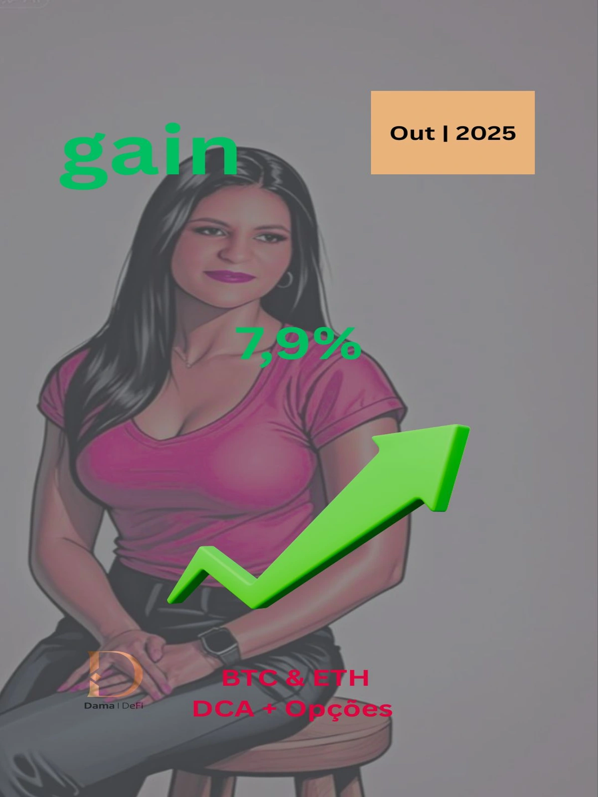 Mockup lateral Dama Talk — Outubro/2025: ROI real de 7,9% e retomada da consistência