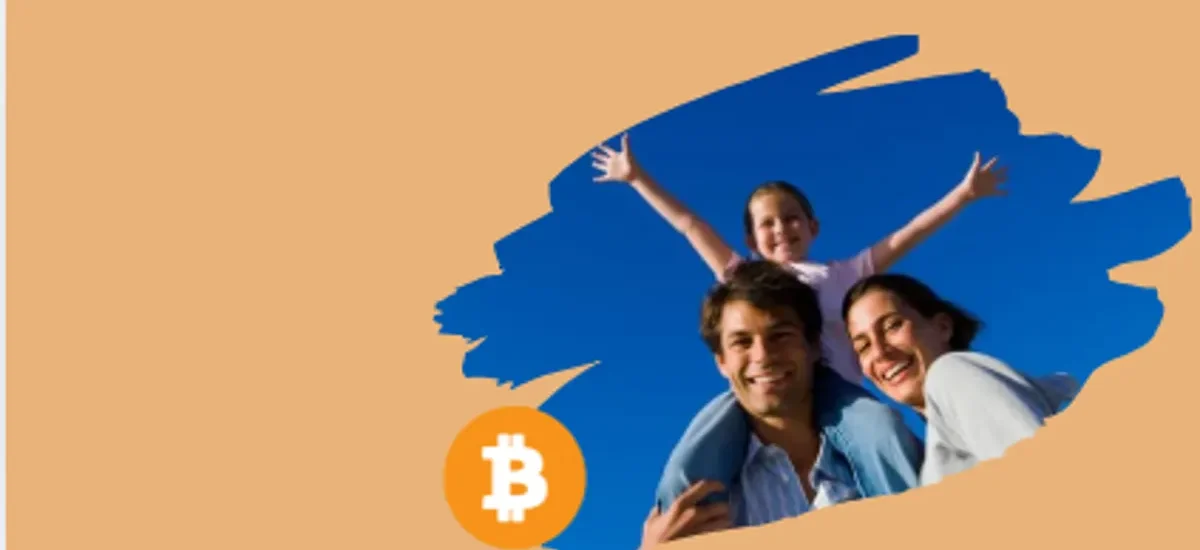 Família feliz representando segurança patrimonial com Bitcoin e carteiras multiassinatura para sucessão