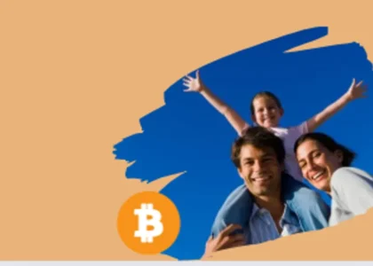 Família feliz representando segurança patrimonial com Bitcoin e carteiras multiassinatura para sucessão