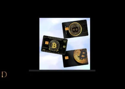 Três cartões pretos com símbolo do Bitcoin representando OKX, Binance e Bitso – comparativo Dama DeFi 2025