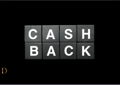 imagem representando cashback em Bitcoin com fundo preto e estilo Dama DeFi