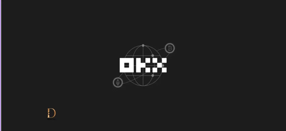 OKX exchange minimalist black background logo for crypto trading using USDT and USDC