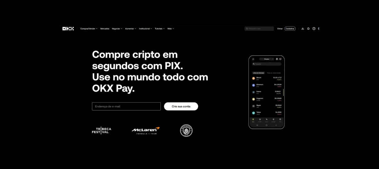 Interface da OKX mostrando stablecoins usadas como dólar digital para guardar e movimentar valor