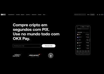 Interface da OKX mostrando stablecoins usadas como dólar digital para guardar e movimentar valor