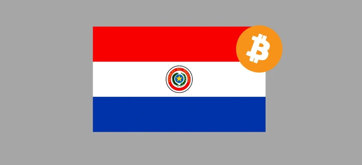 andeira do paraguai com simbolo do bitcoin representando envio de dinheiro do paraguai para o brasil via cripto em 2026