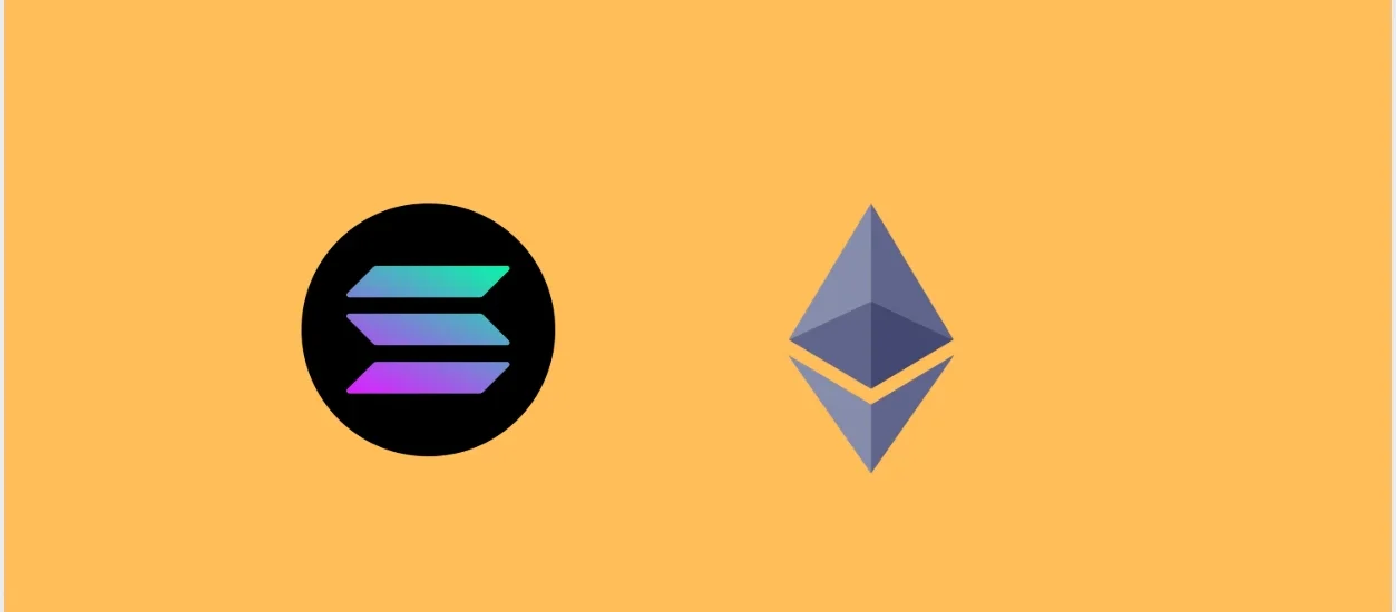 Comparação visual entre Solana e Ethereum destacando a Solana como Pix global das blockchains, com foco em taxas baixas, velocidade e eficiência para transações do dia a dia