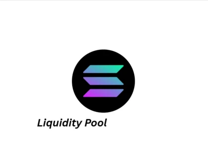 Pools de liquidez em Solana representadas por ícone minimalista da rede, simbolizando renda passiva, eficiência em taxas baixas e estratégia DeFi para atravessar ciclos de mercado.