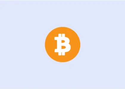 Bitcoin logo centered on a minimalist light gray background representing Bitcoin Lightning and digital payment infrastructure