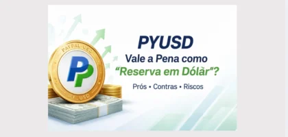 PYUSD stablecoin reserve in dollars banner showing the PayPal USD symbol with pros, cons and risks