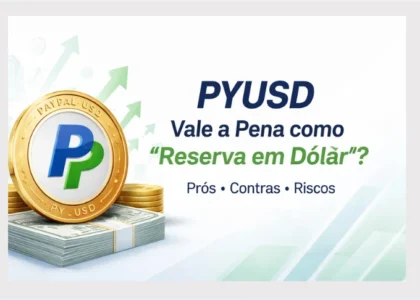 PYUSD stablecoin reserve in dollars banner showing the PayPal USD symbol with pros, cons and risks