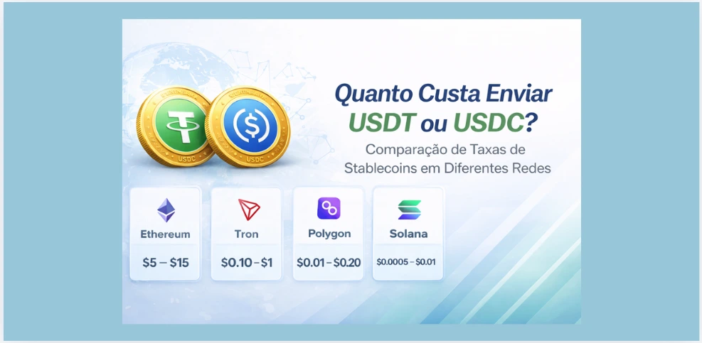 quanto custa enviar usdt ou usdc comparação de taxas stablecoins nas redes ethereum tron polygon arbitrum e solana