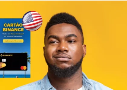 Binance Card promotion with US flag showing restriction concept for crypto debit cards in the United States