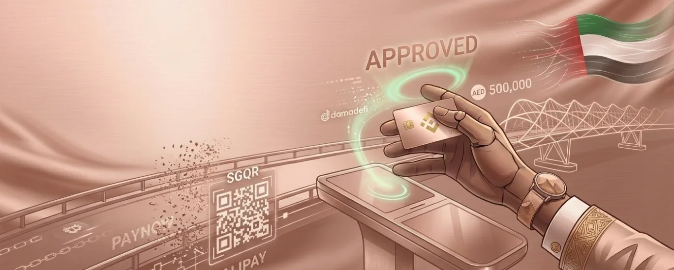 damadefi-binance-card-dubai-work-uae-approved-contactless-payment-minimalist-rose-gold-tap-and-go-sovereign-wealth